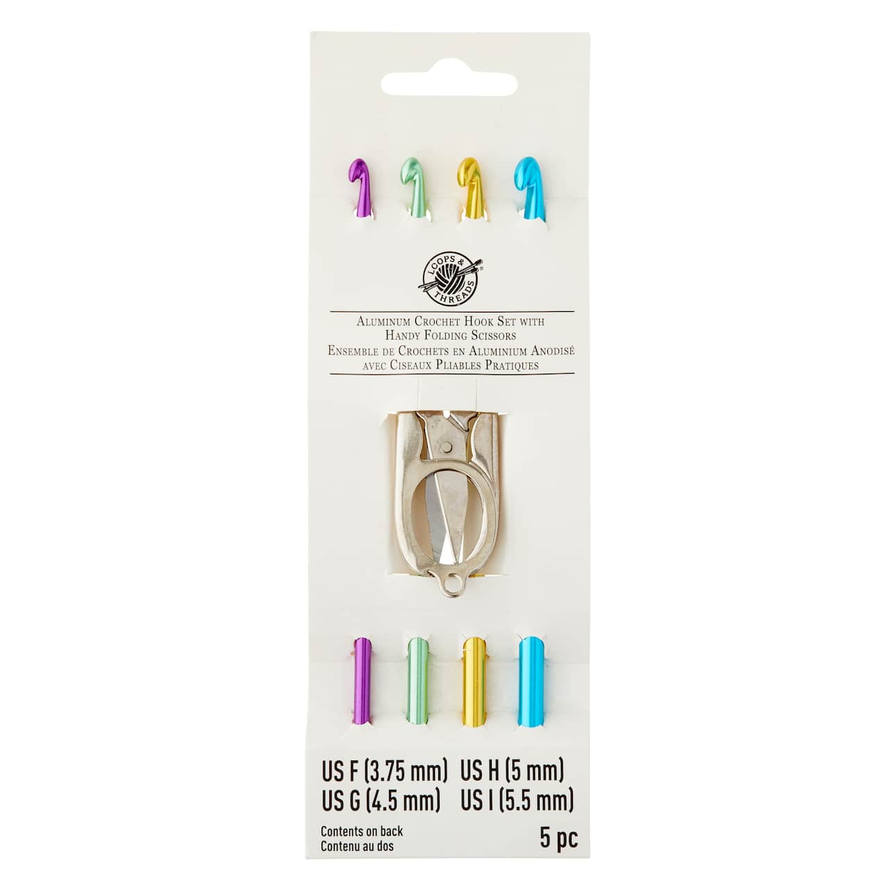 Aluminum Crochet Hook Set with Scissors by Loops & Threads®